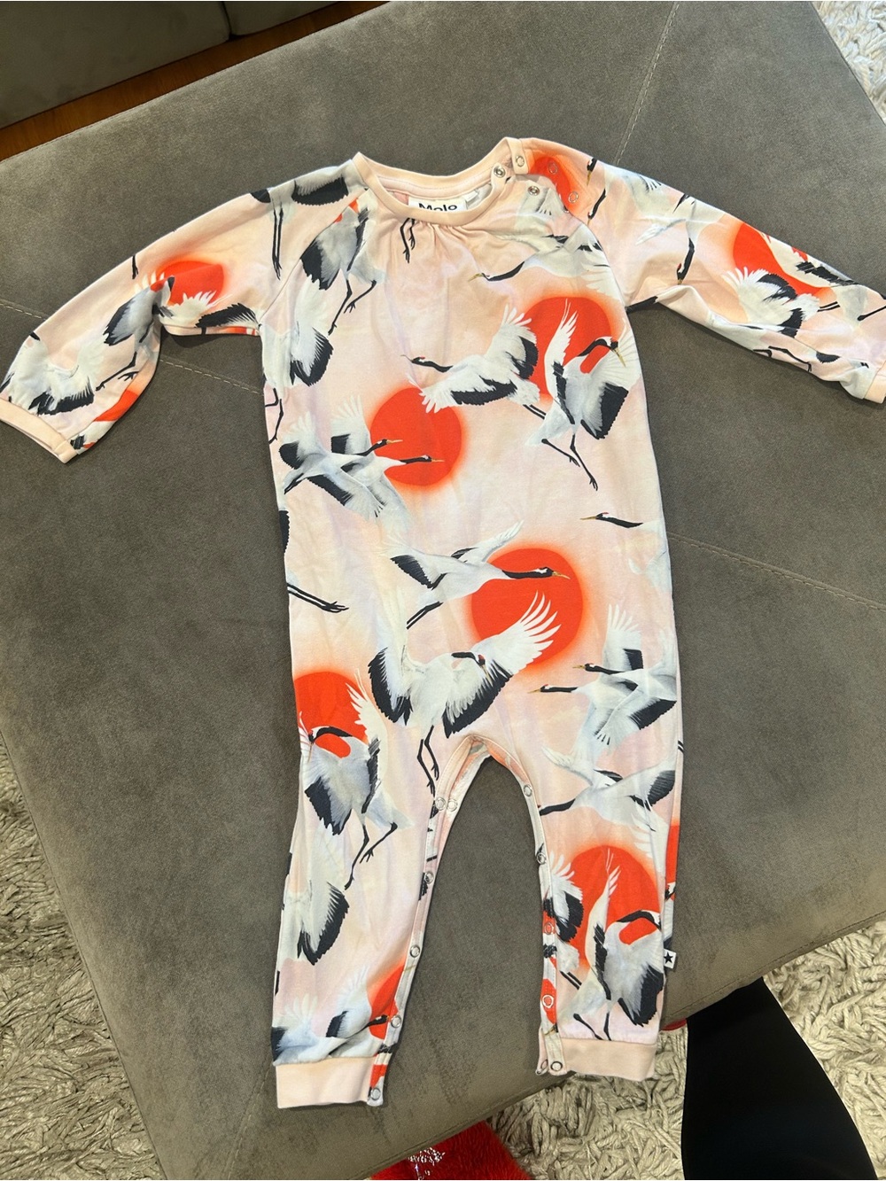 MOLO Pink Crane Print One-Piece Romper Size 18 months